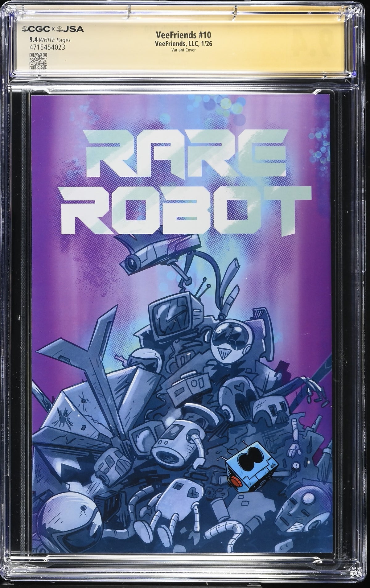 Back of VeeFriends Issue #10: Rare Robot, CGC 9.4, certification 4715454023