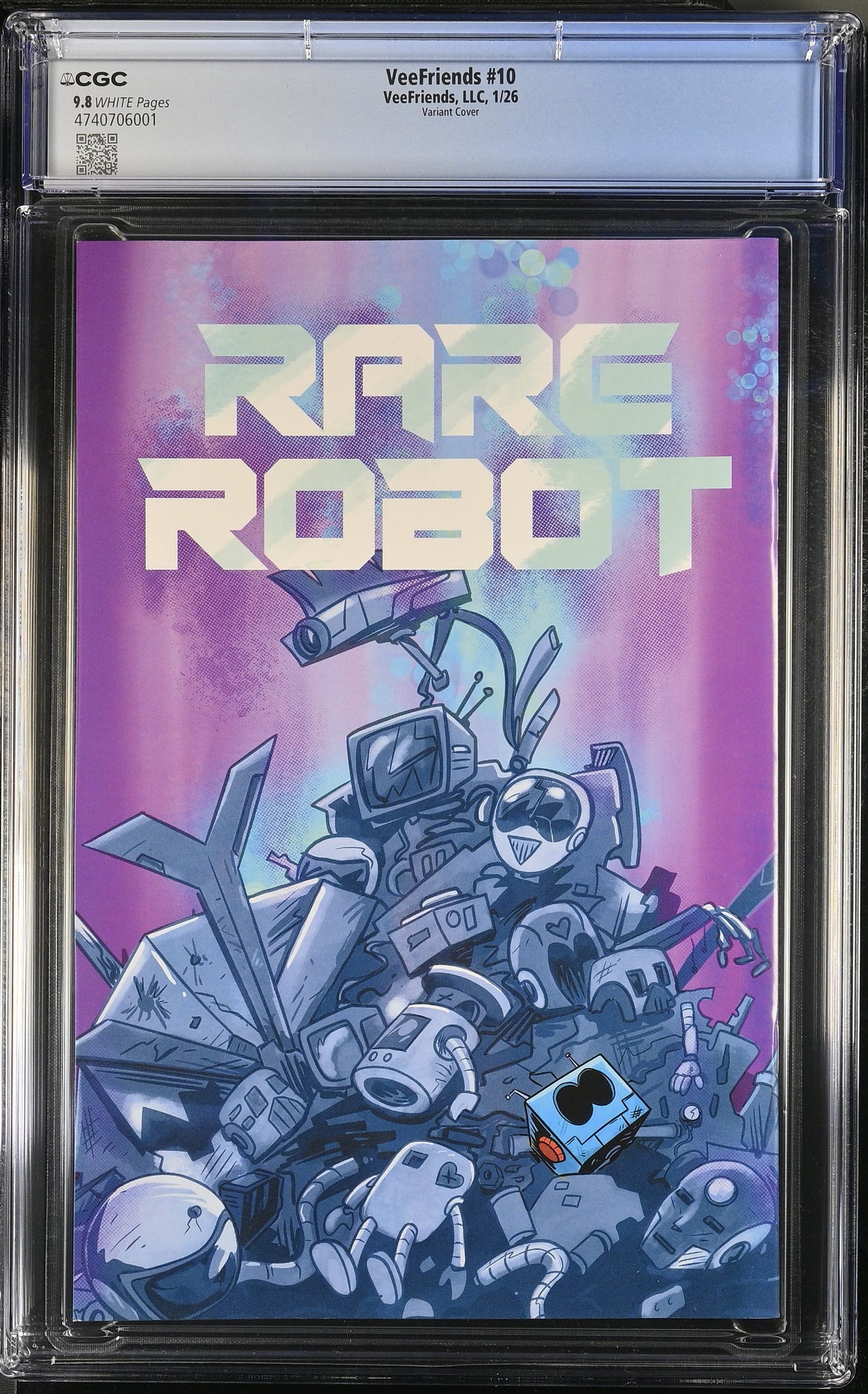 CGC Slab - 2026 VeeFriends #10 Rare Robot Cover B, Happy [9.8] back