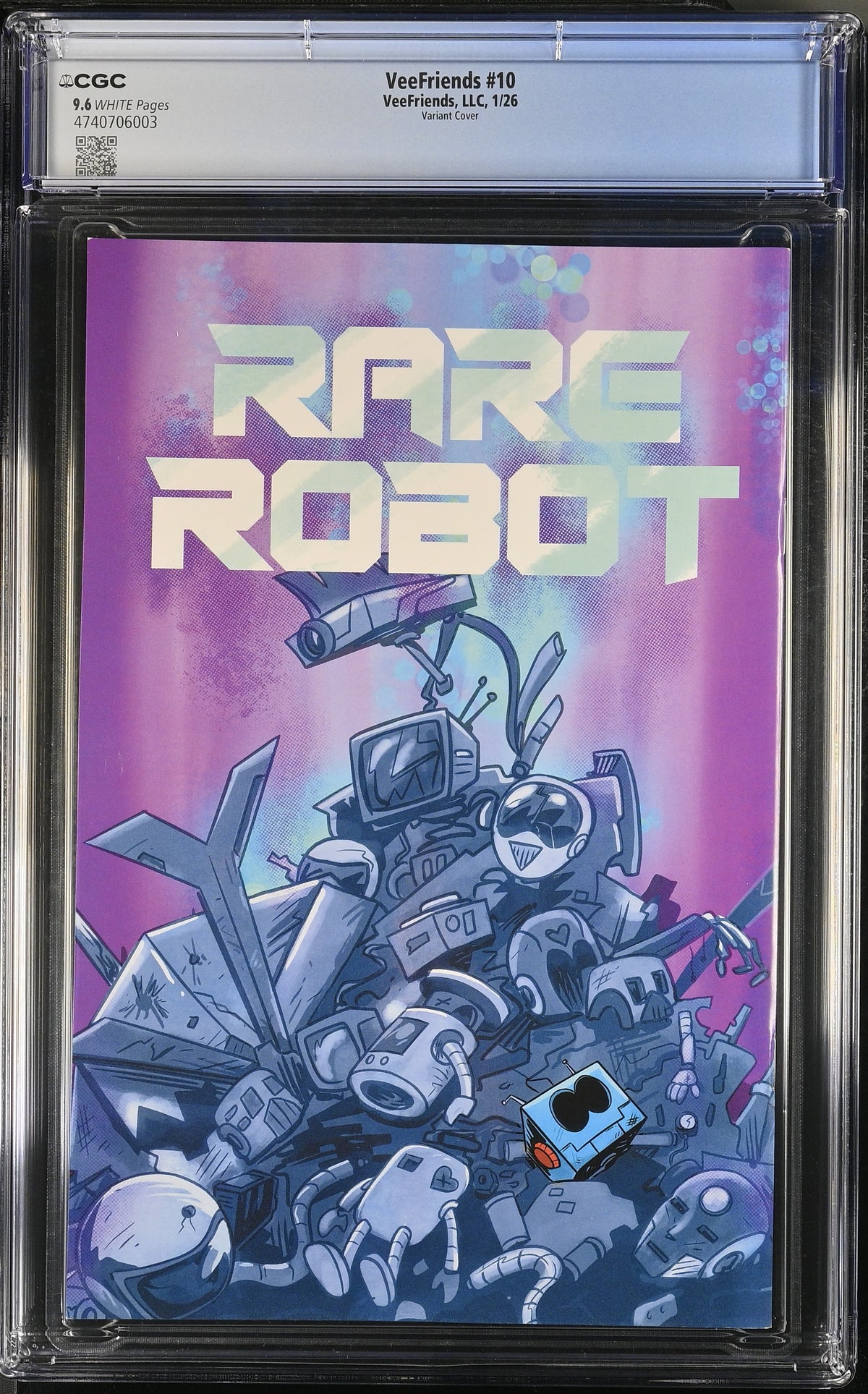 CGC Slab - 2026 VeeFriends #10 Rare Robot Cover B, Happy [9.6] back