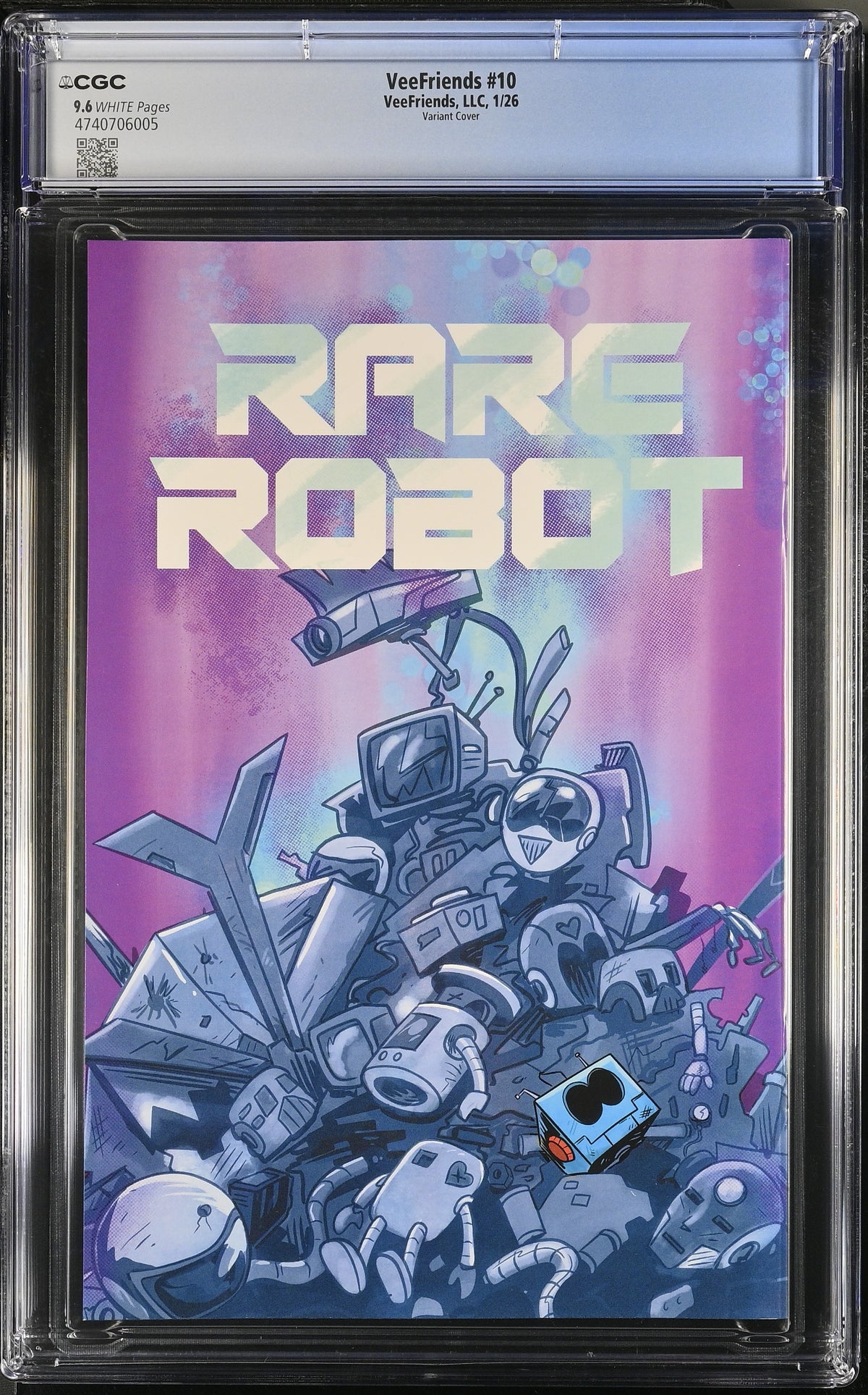 CGC Slab - 2026 VeeFriends #10 Rare Robot Cover B, Happy [9.6] back