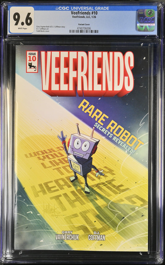 CGC Slab - 2026 VeeFriends #10 Rare Robot Cover B, Happy [9.6] front