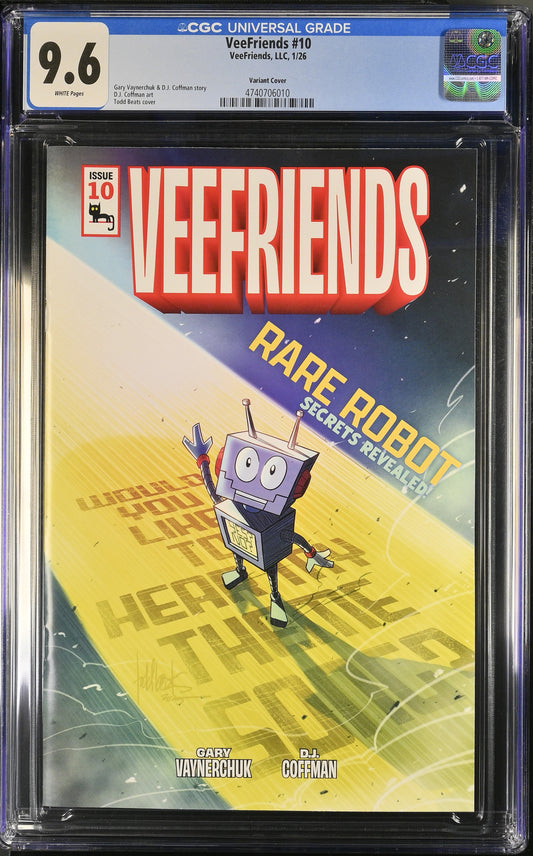 CGC Slab - 2026 VeeFriends #10 Rare Robot Cover B, Happy [9.6] front