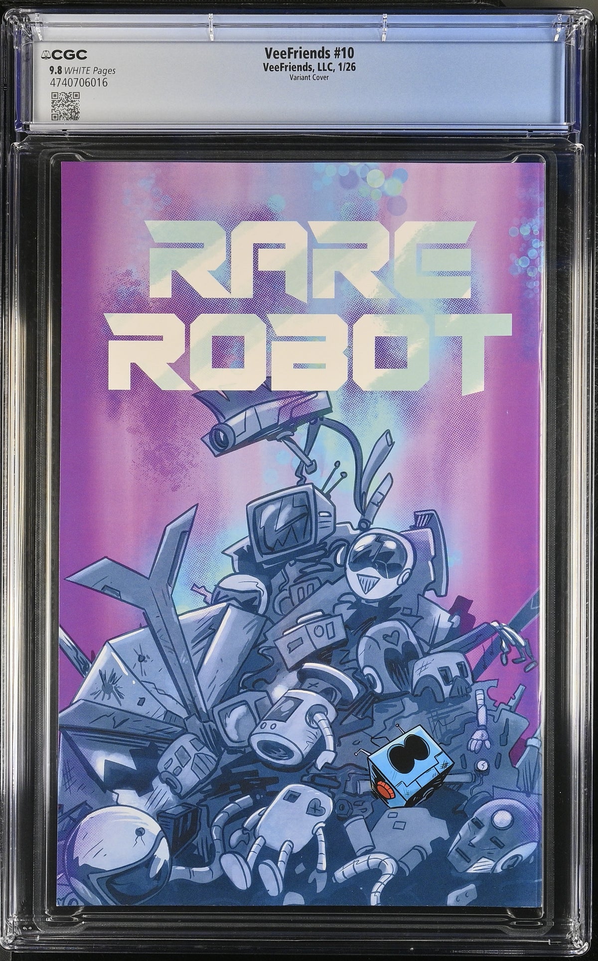CGC Slab - 2026 VeeFriends #10 Rare Robot Cover B, Happy [9.8] back