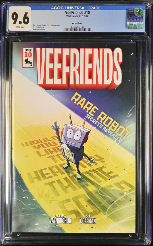 CGC Slab - 2026 VeeFriends #10 Rare Robot Cover B, Happy [9.6] front