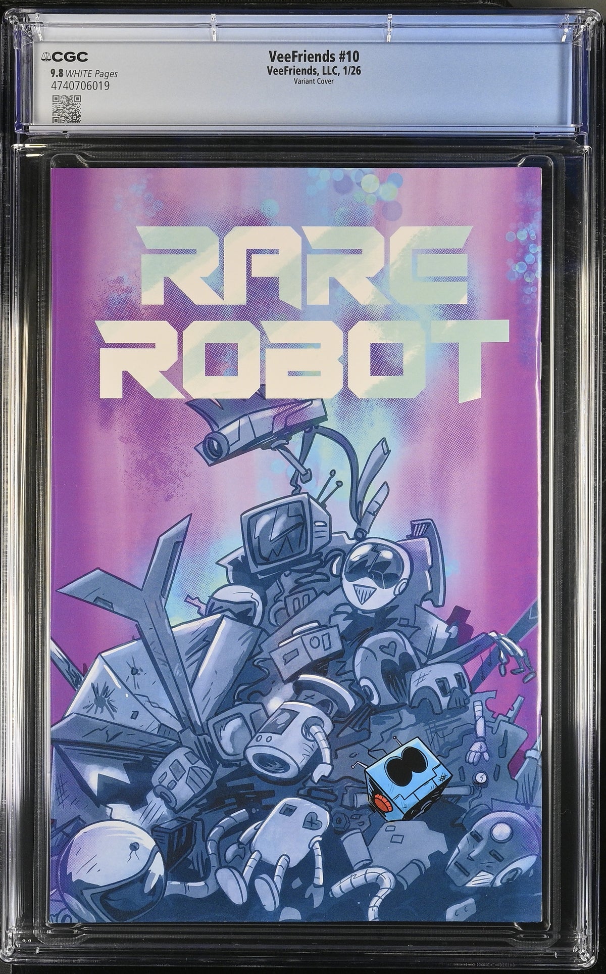 CGC Slab - 2026 VeeFriends #10 Rare Robot Cover B, Happy [9.8] back