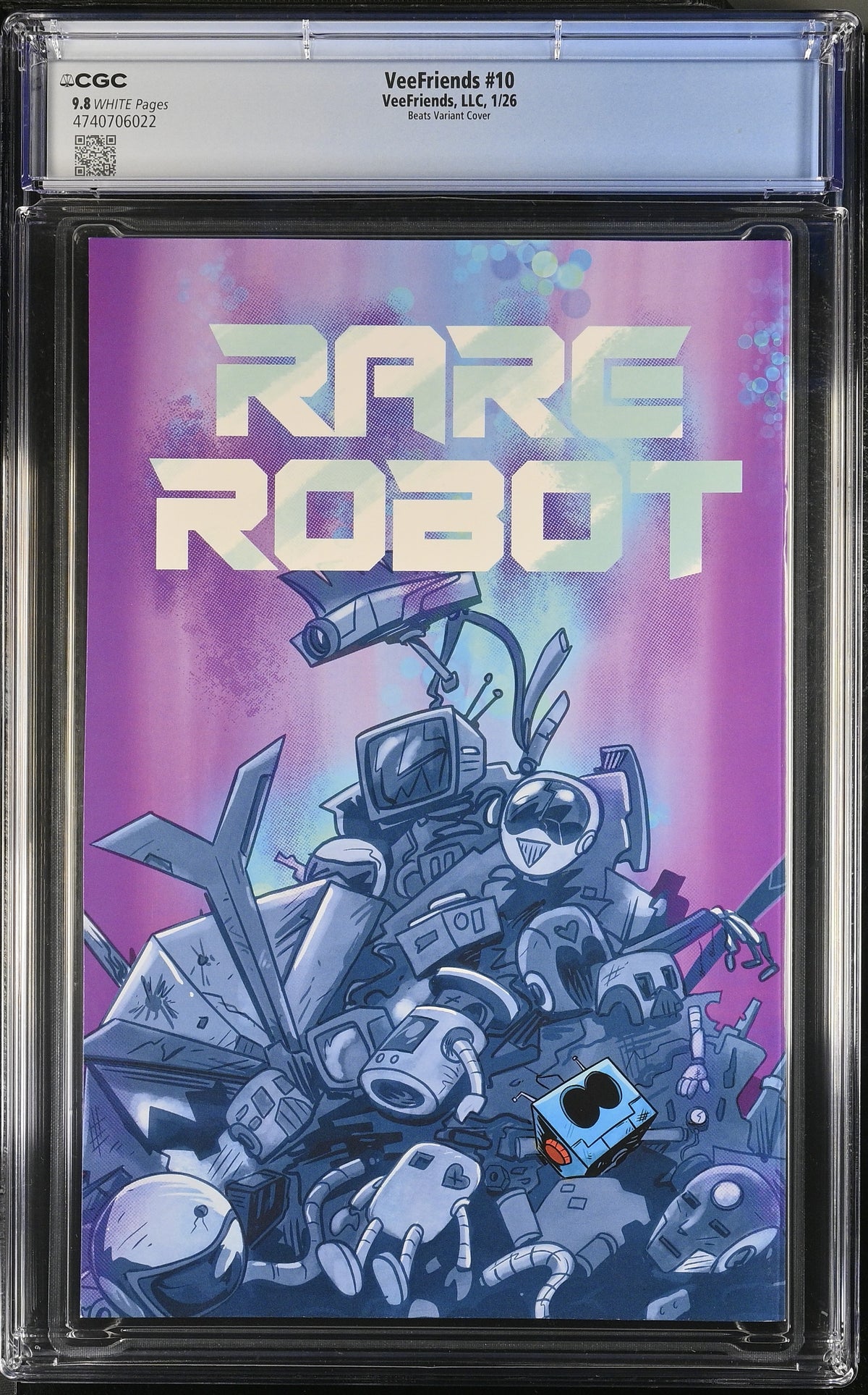 CGC Slab - 2026 VeeFriends #10 Rare Robot Cover B, Mad [9.8] back