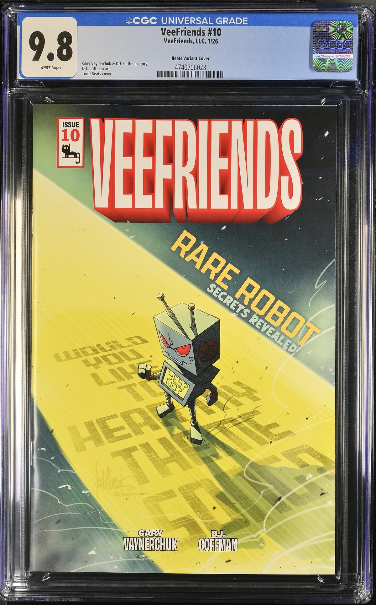CGC Slab - 2026 VeeFriends #10 Rare Robot Cover B, Mad [9.8] front