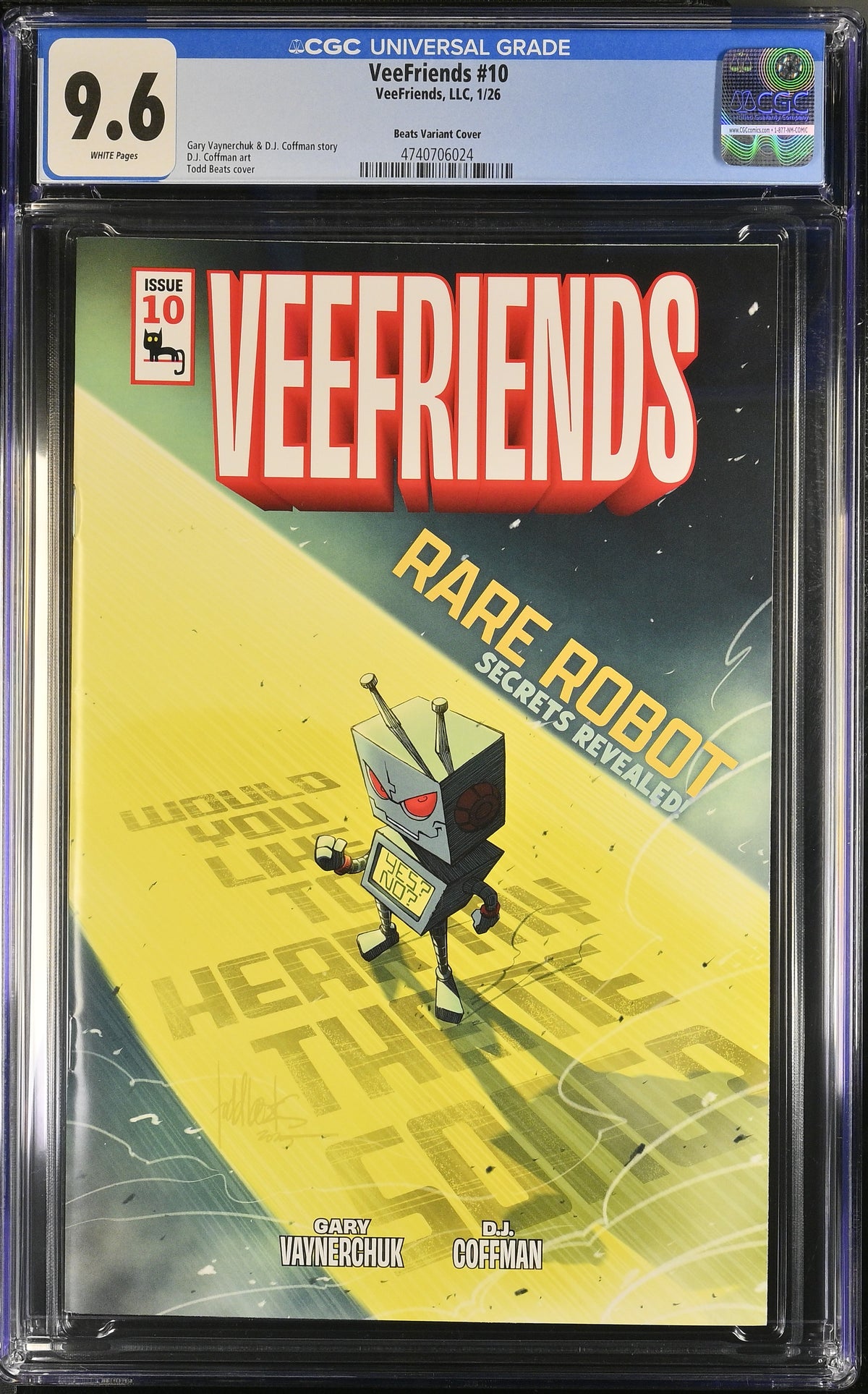 CGC Slab - 2026 VeeFriends #10 Rare Robot Cover B, Mad [9.6] front