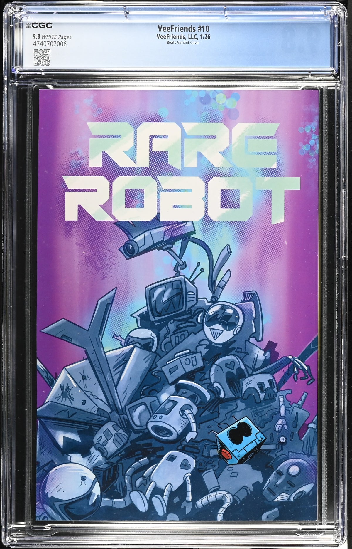 CGC Slab - 2026 VeeFriends #10 Rare Robot Cover B, Mad [9.8] back