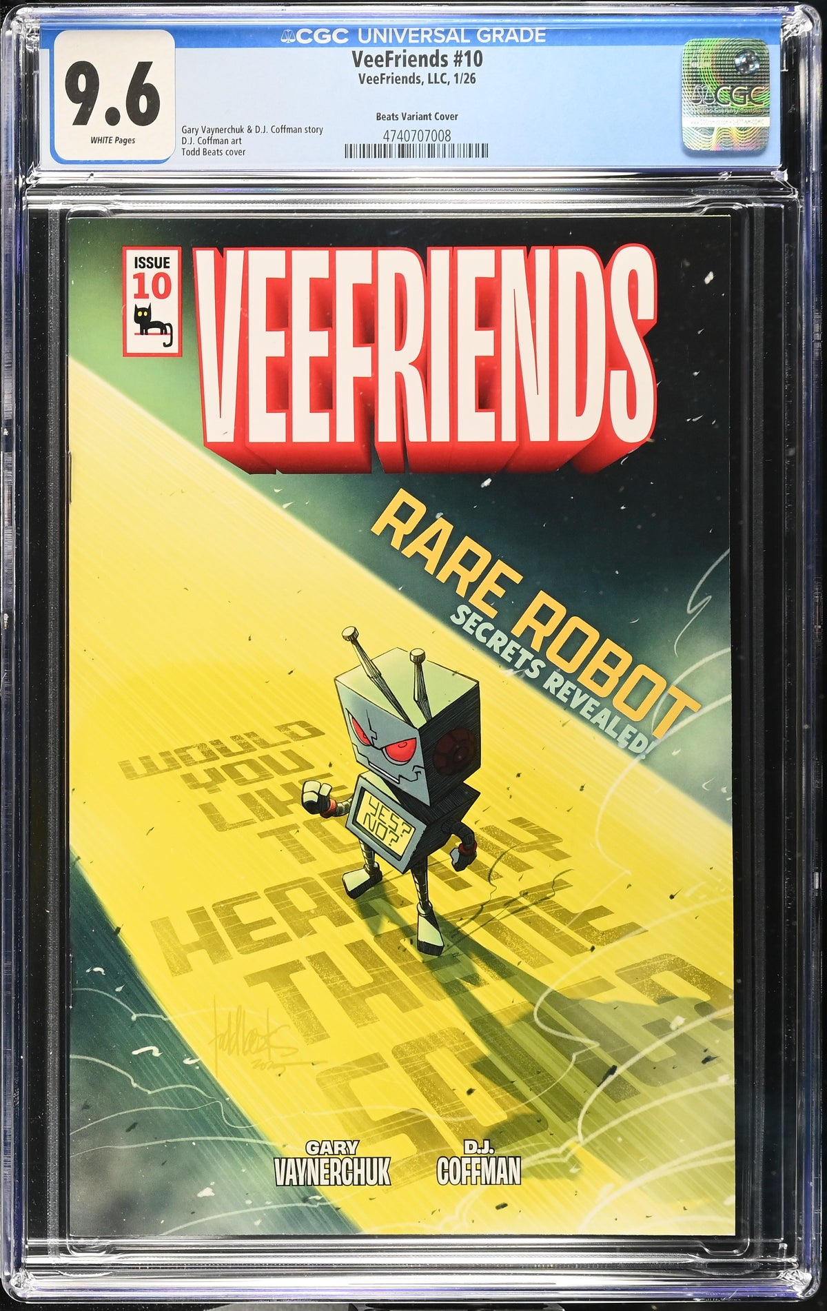 CGC Slab - 2026 VeeFriends #10 Rare Robot Cover B, Mad [9.6] front
