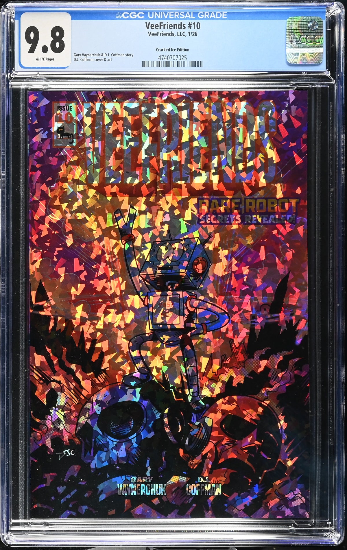 CGC Slab - 2026 VeeFriends #10 Rare Robot Cracked Ice /199 [9.8] front