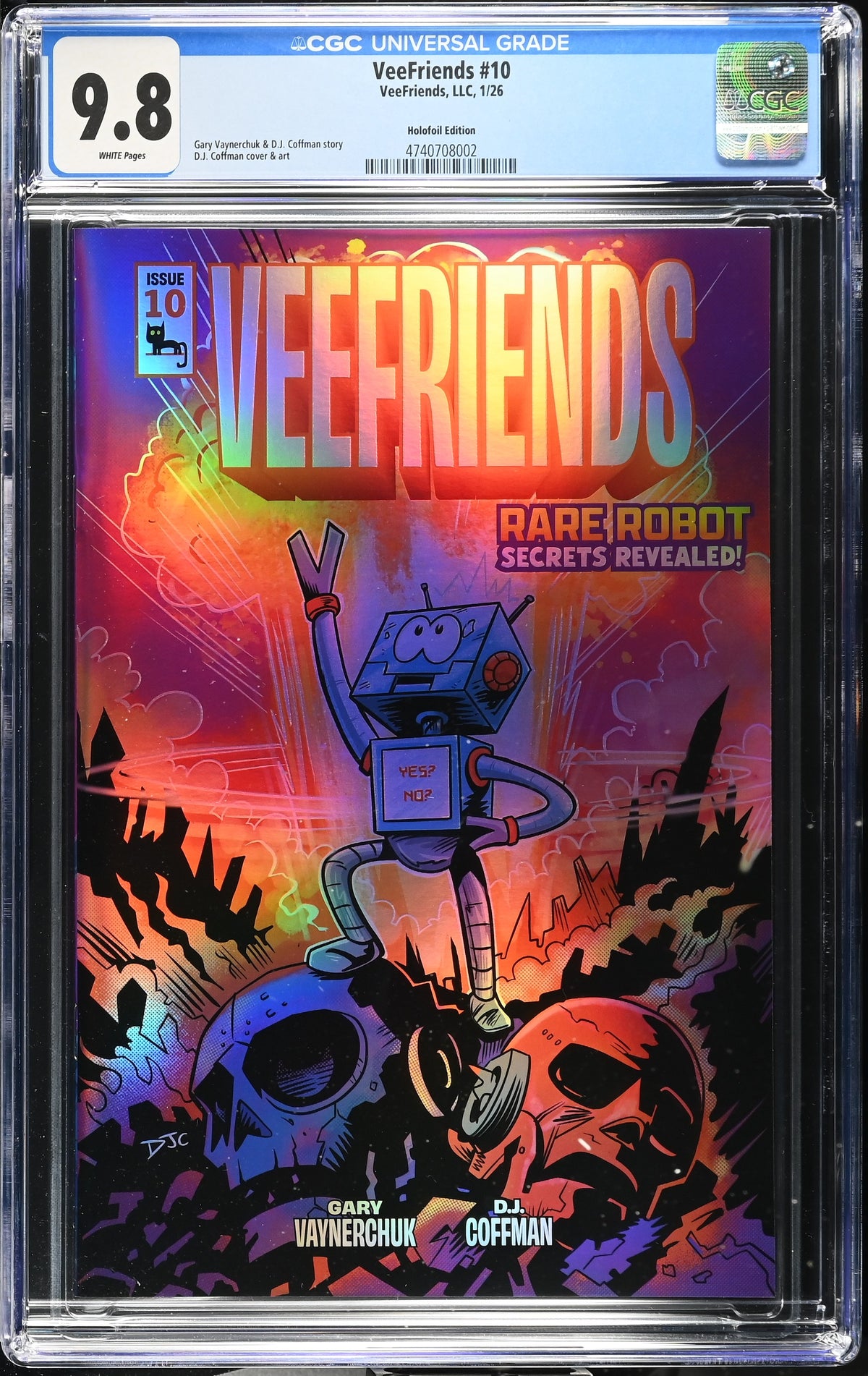 CGC Slab - 2026 VeeFriends #10 Rare Robot Holofoil /99 [9.8] front