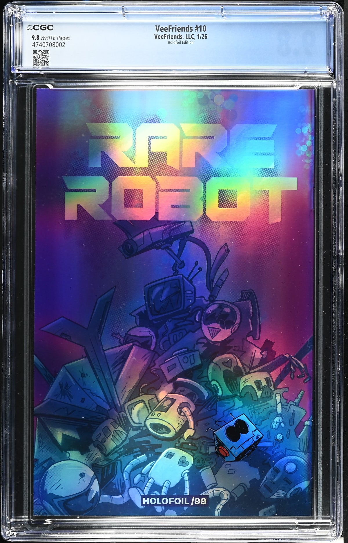 CGC Slab - 2026 VeeFriends #10 Rare Robot Holofoil /99 [9.8] back