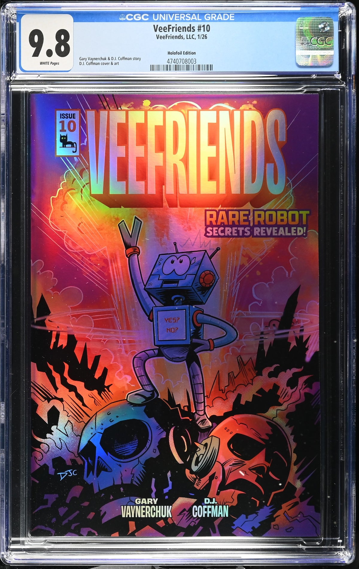 CGC Slab - 2026 VeeFriends #10 Rare Robot Holofoil /99 [9.8] front