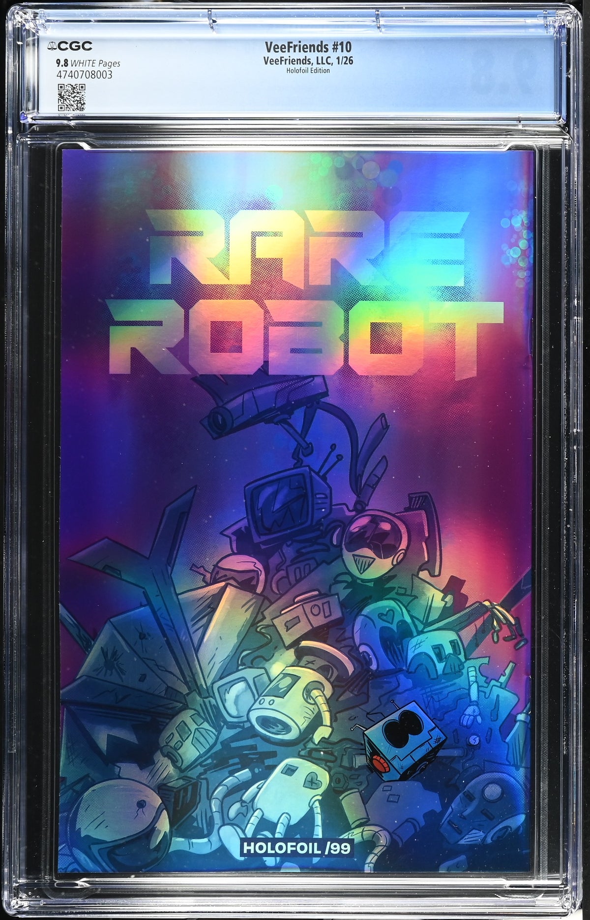 CGC Slab - 2026 VeeFriends #10 Rare Robot Holofoil /99 [9.8] back