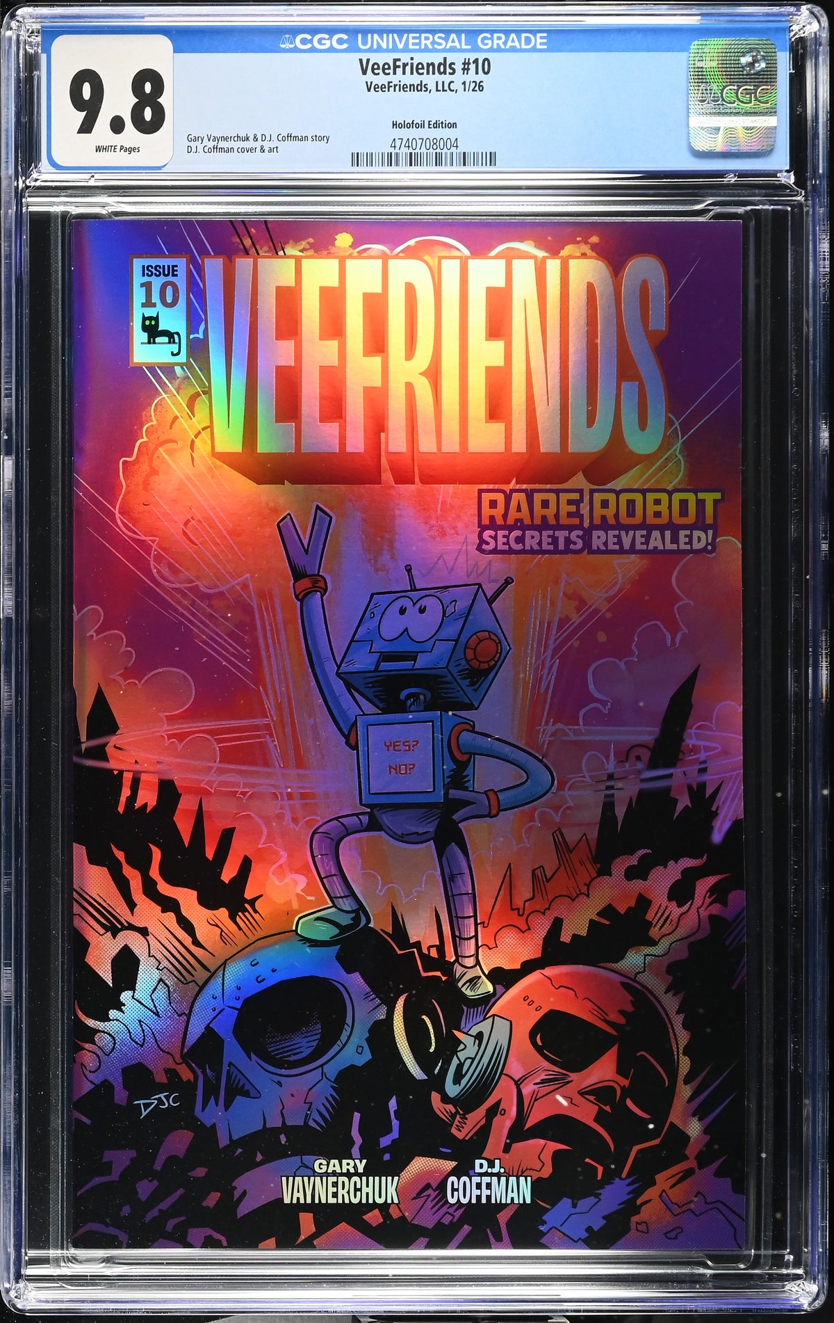 CGC Slab - 2026 VeeFriends #10 Rare Robot Holofoil /99 [9.8] front