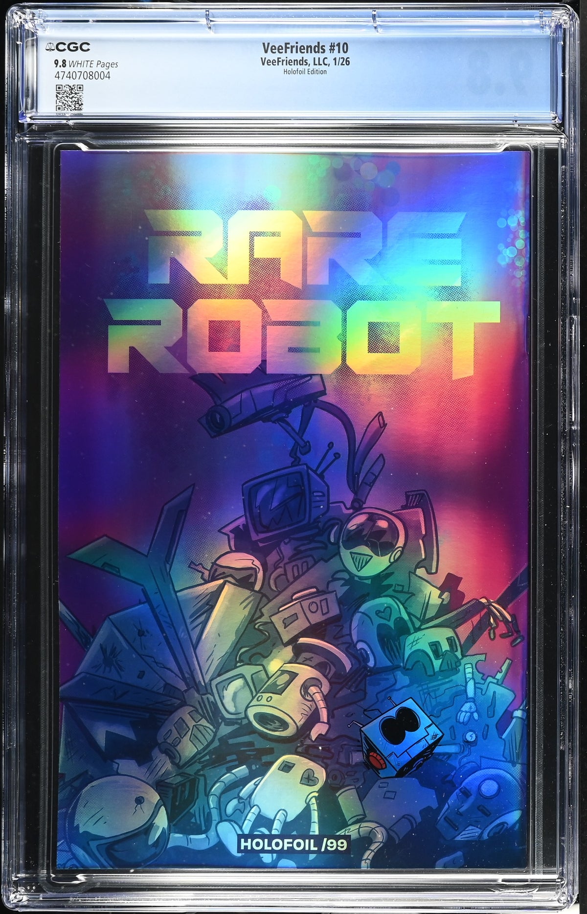 CGC Slab - 2026 VeeFriends #10 Rare Robot Holofoil /99 [9.8] back