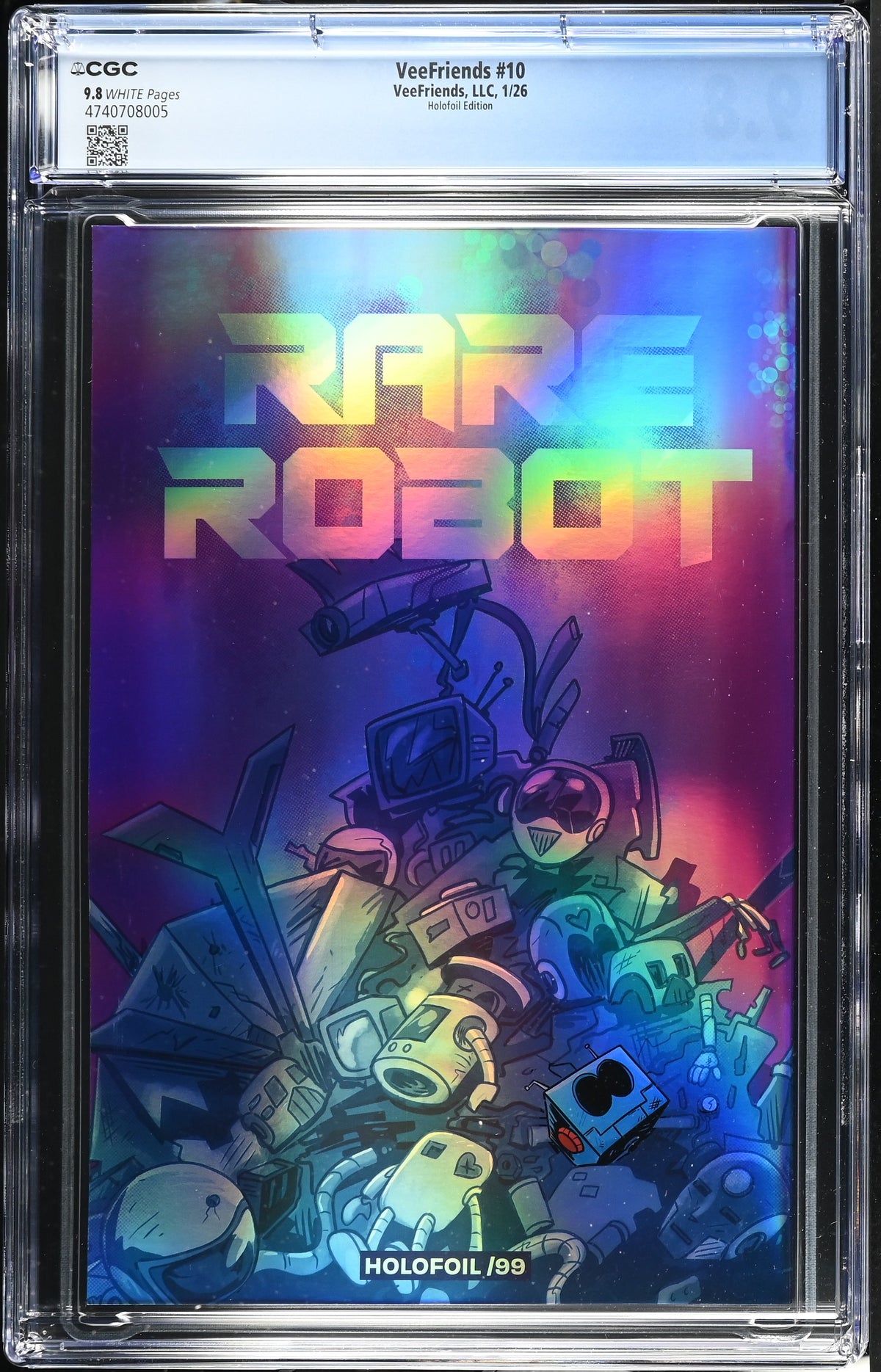 CGC Slab - 2026 VeeFriends #10 Rare Robot Holofoil /99 [9.8] back
