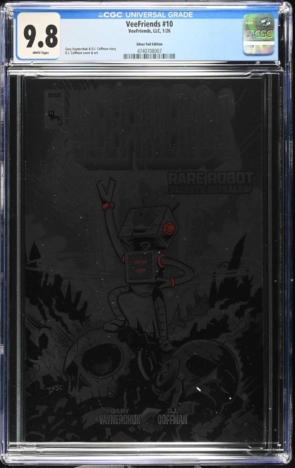 CGC Slab - 2026 VeeFriends #10 Rare Robot Silver /55 [9.8] front