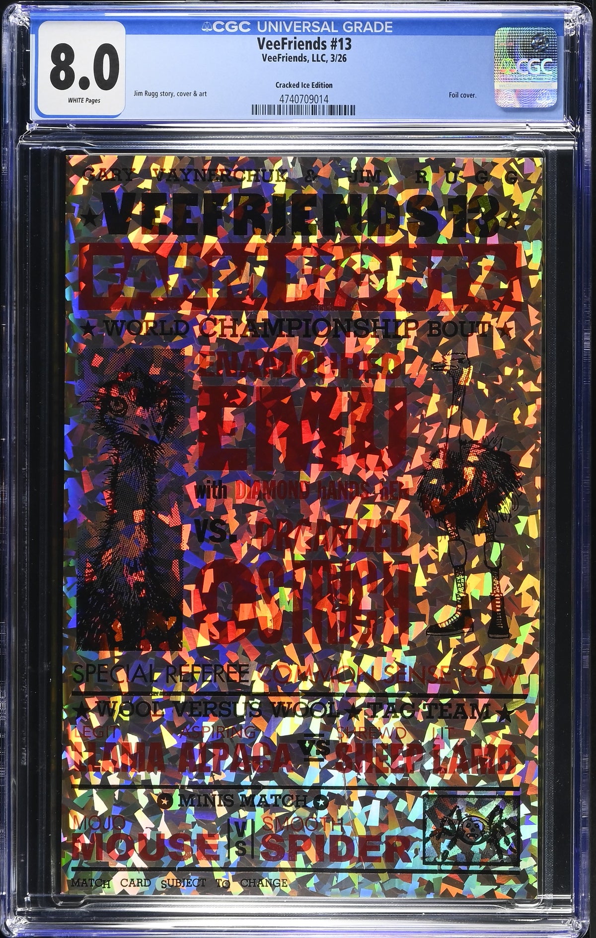 Front of VeeFriends Issue #13: Farm Fights, CGC 8.0, certification 4740709014