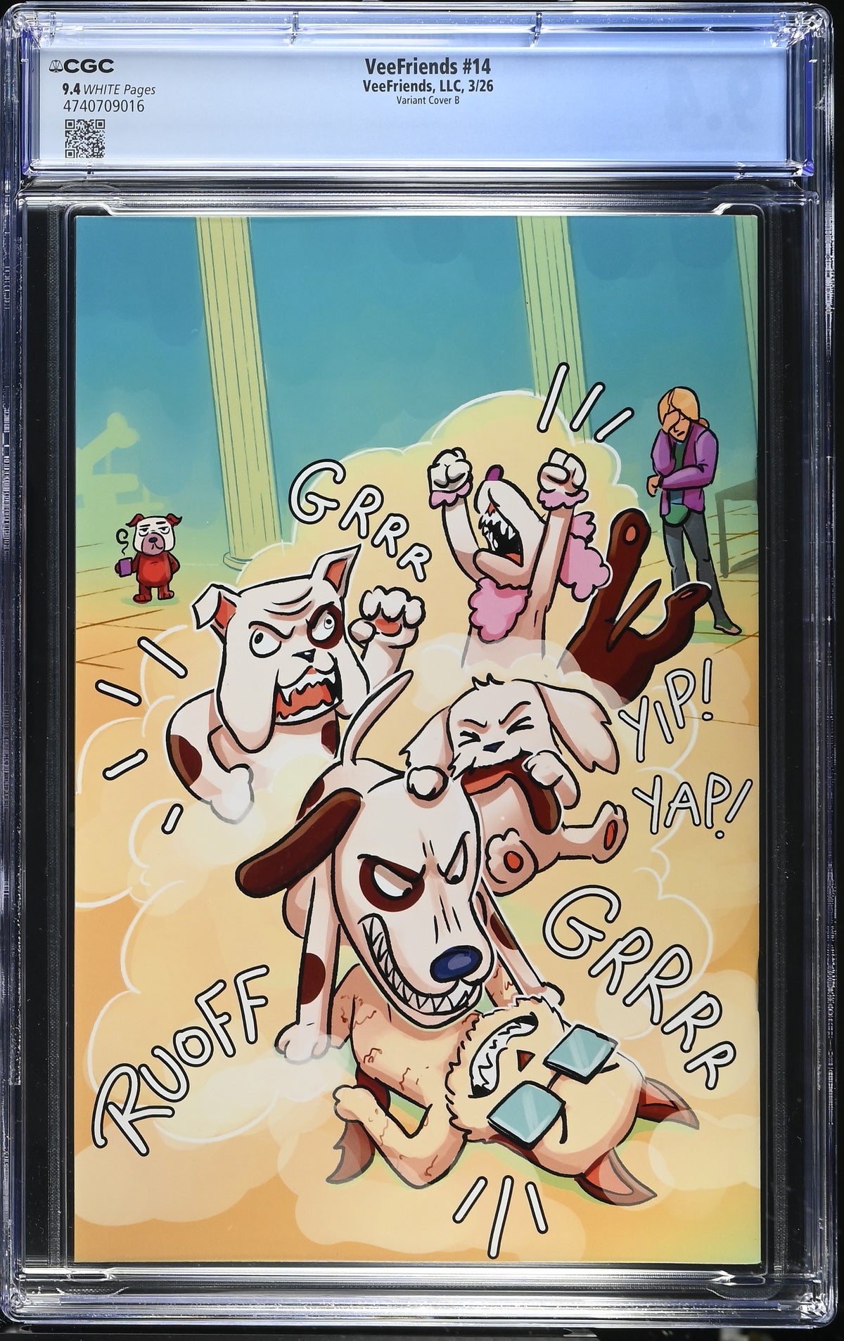 Back of VeeFriends Issue #14: Doggy Daycare, CGC 9.4, certification 4740709016