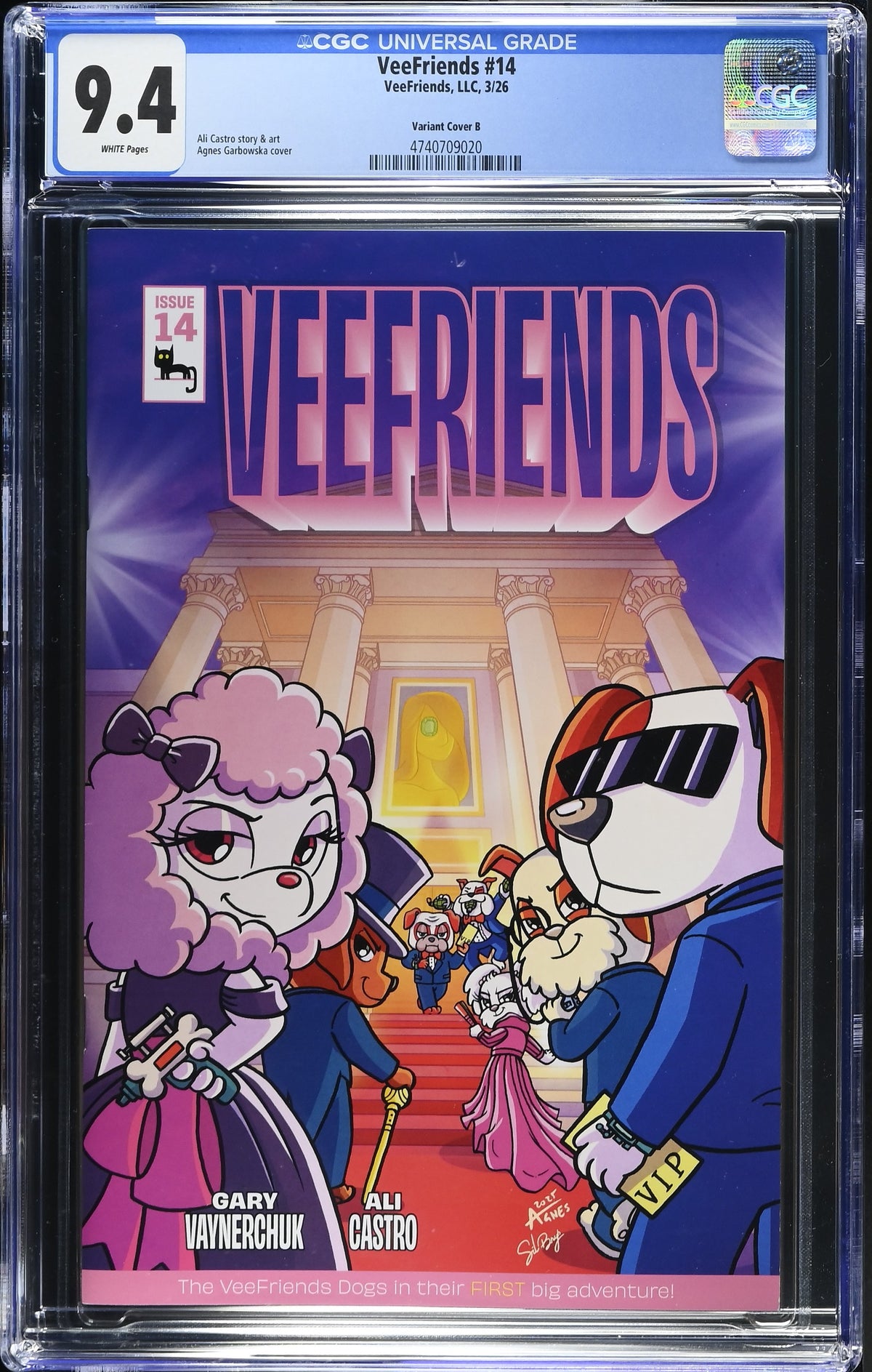 Front of VeeFriends Issue #14: Doggy Daycare, CGC 9.4, certification 4740709020