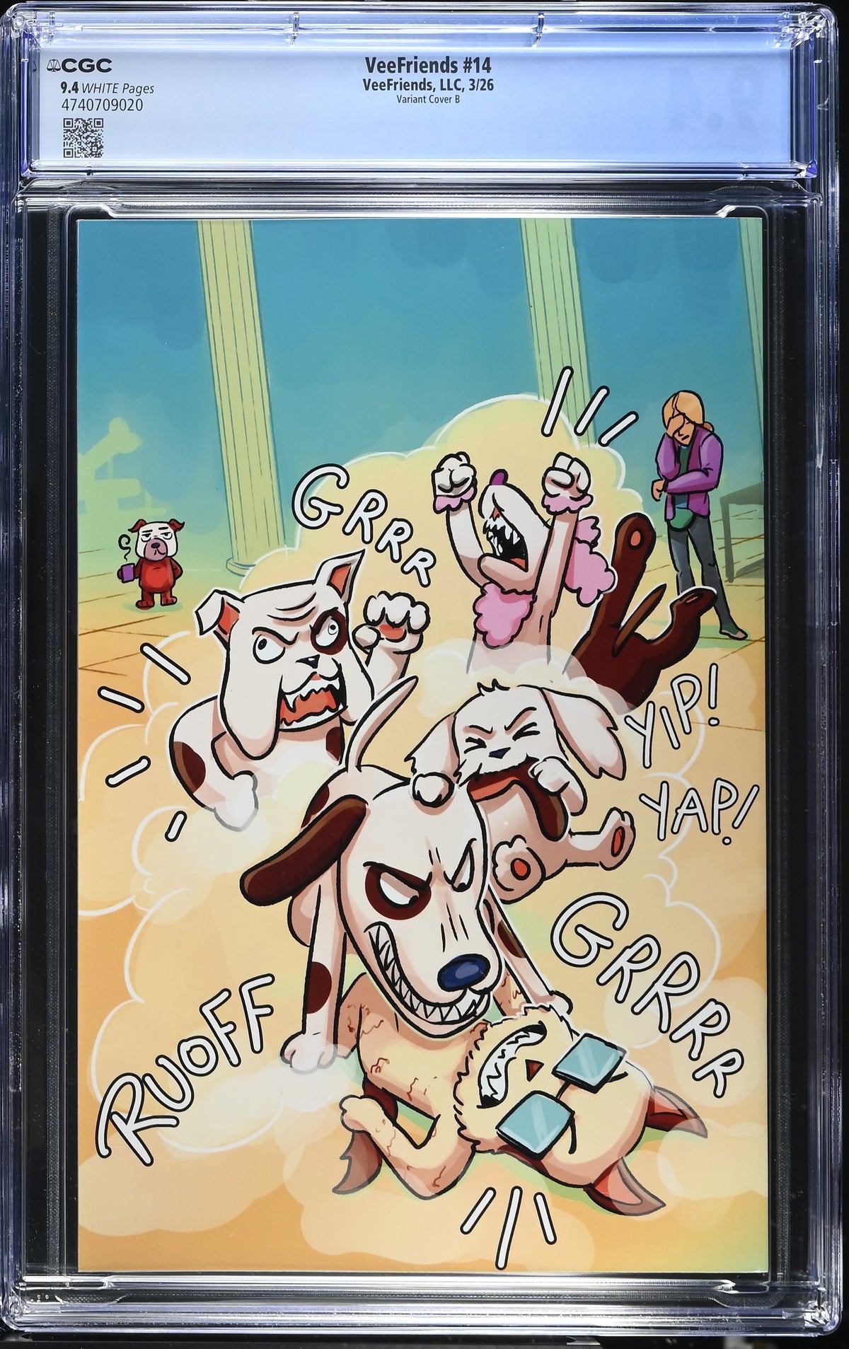 Back of VeeFriends Issue #14: Doggy Daycare, CGC 9.4, certification 4740709020