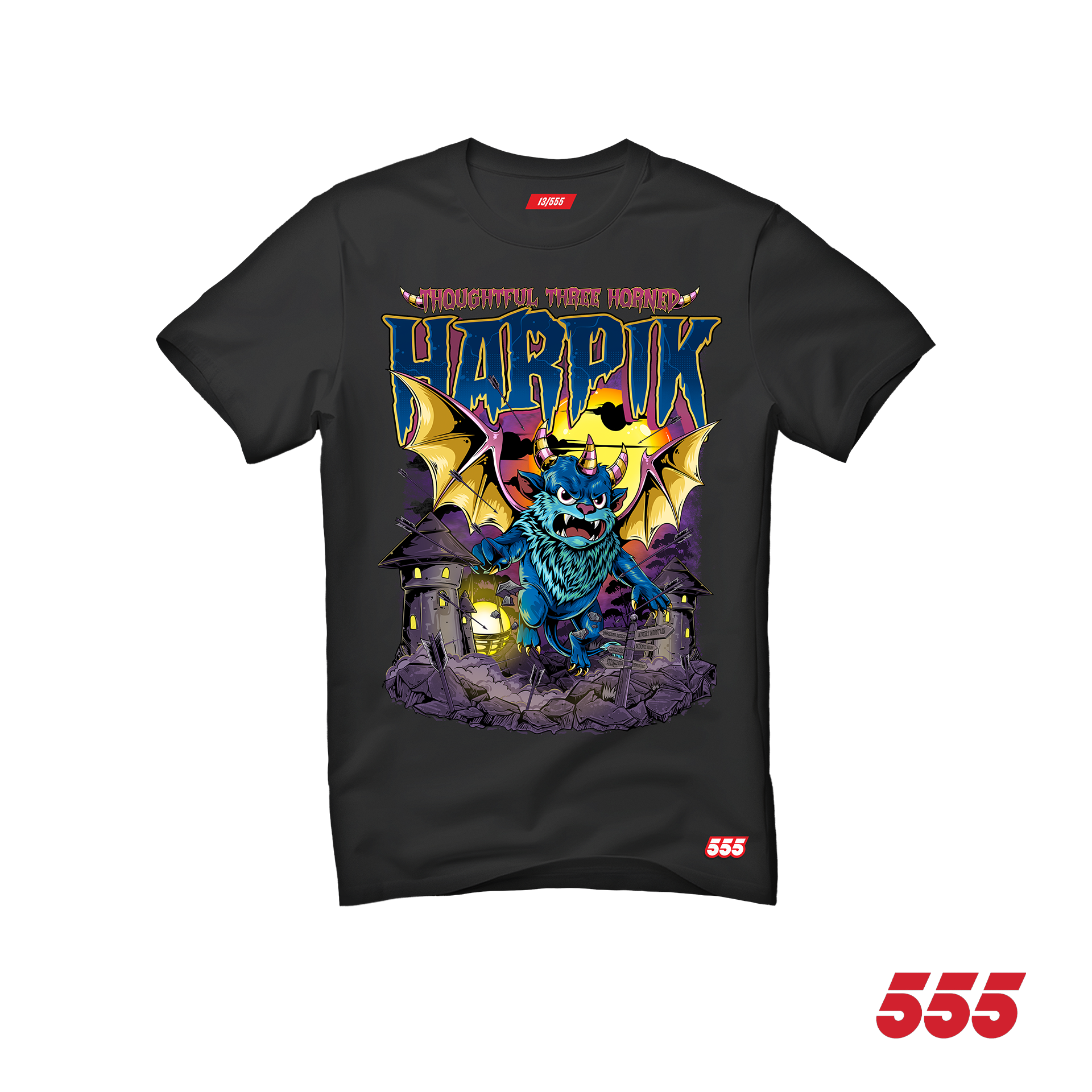 555 Tee - Thoughtful Three Horned Harpik - SOLD OUT