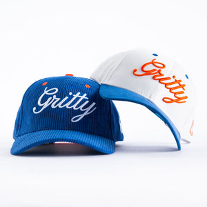 "Gritty" Ghost Cap in Two-Toned Spotlight White with Sapphire