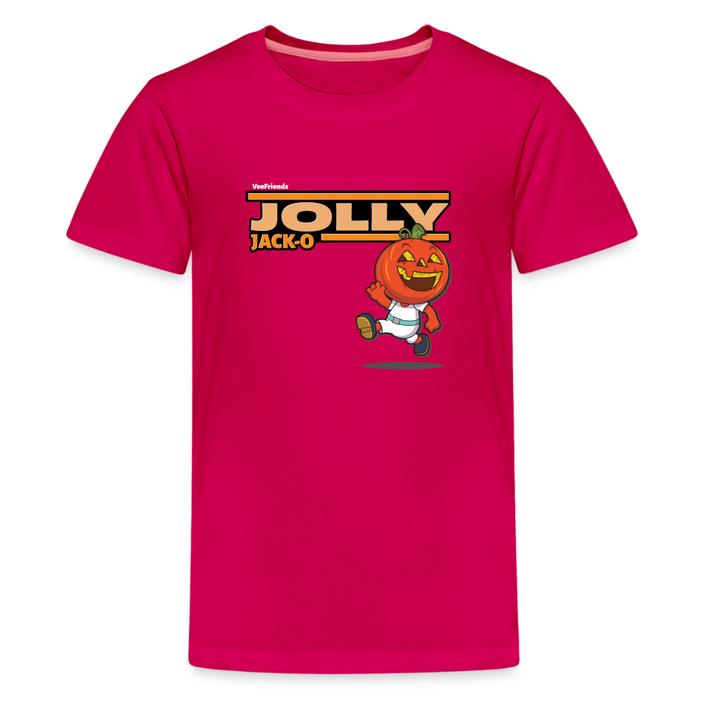 Jolly Jack-O Character Comfort Kids Tee - dark pink