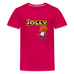 Jolly Jack-O Character Comfort Kids Tee - dark pink