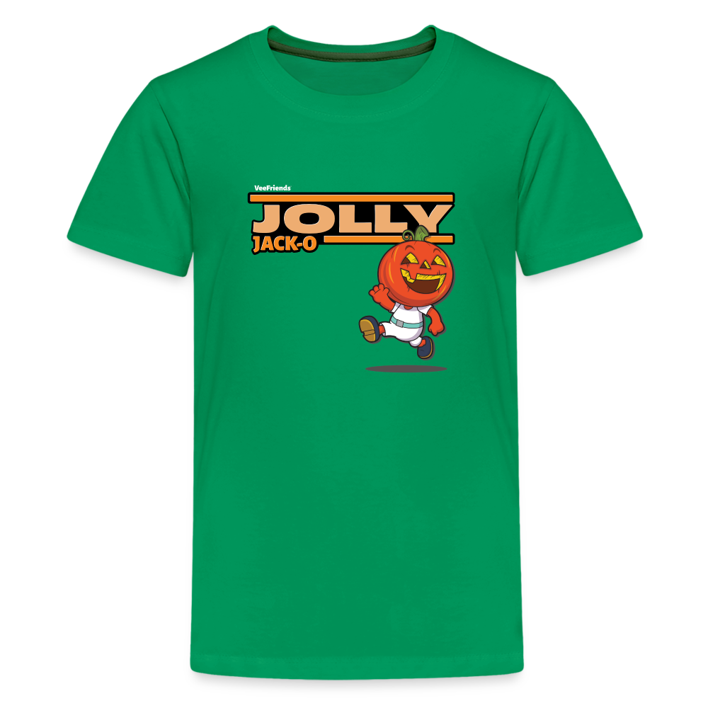 Jolly Jack-O Character Comfort Kids Tee - kelly green