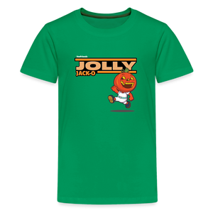 Jolly Jack-O Character Comfort Kids Tee - kelly green