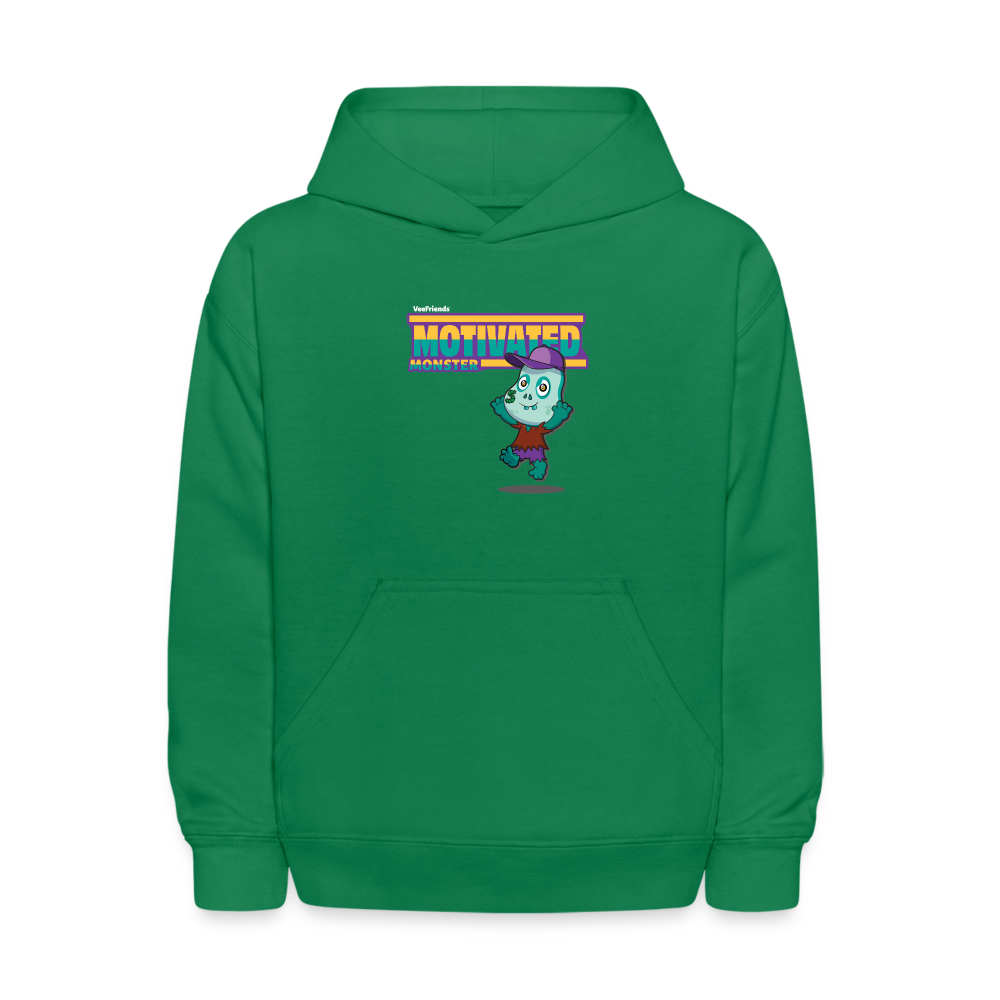 Motivated Monster Character Comfort Kids Hoodie - kelly green