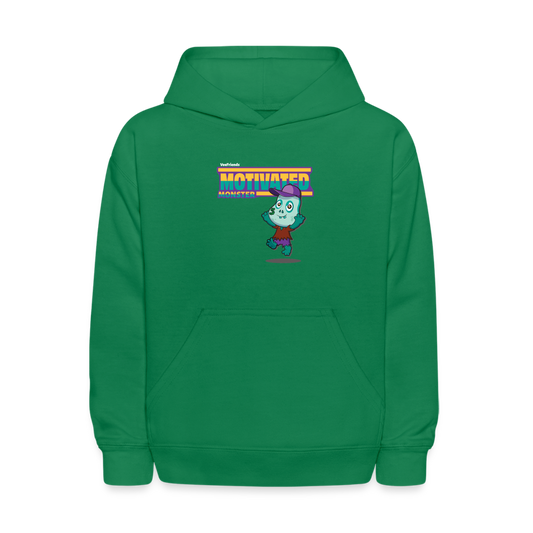 Motivated Monster Character Comfort Kids Hoodie - kelly green