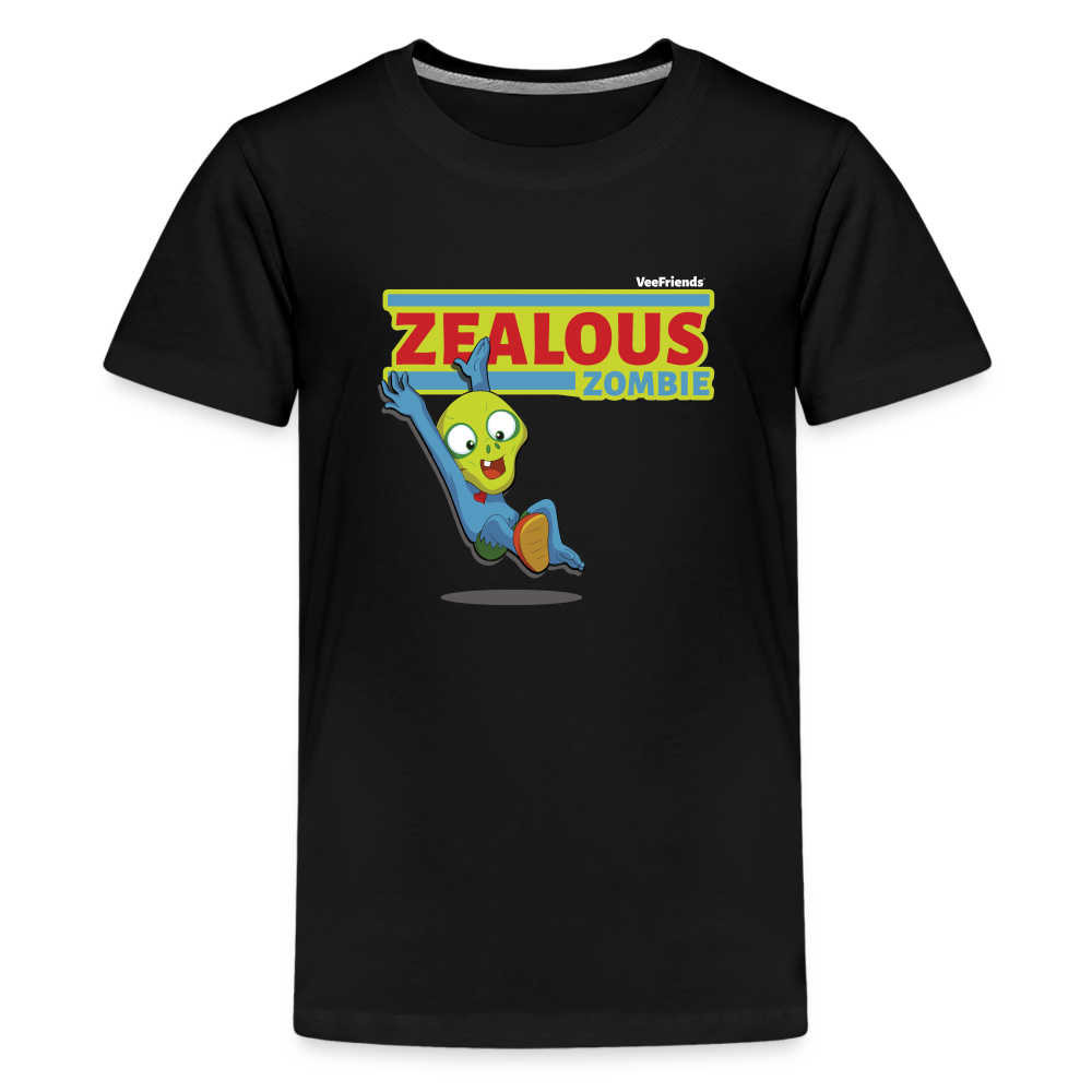 Zealous Zombie Character Comfort Kids Tee - black
