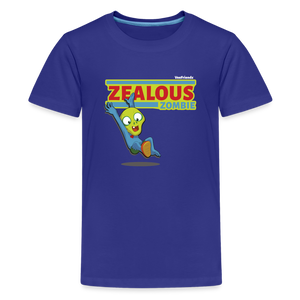 Zealous Zombie Character Comfort Kids Tee - royal blue