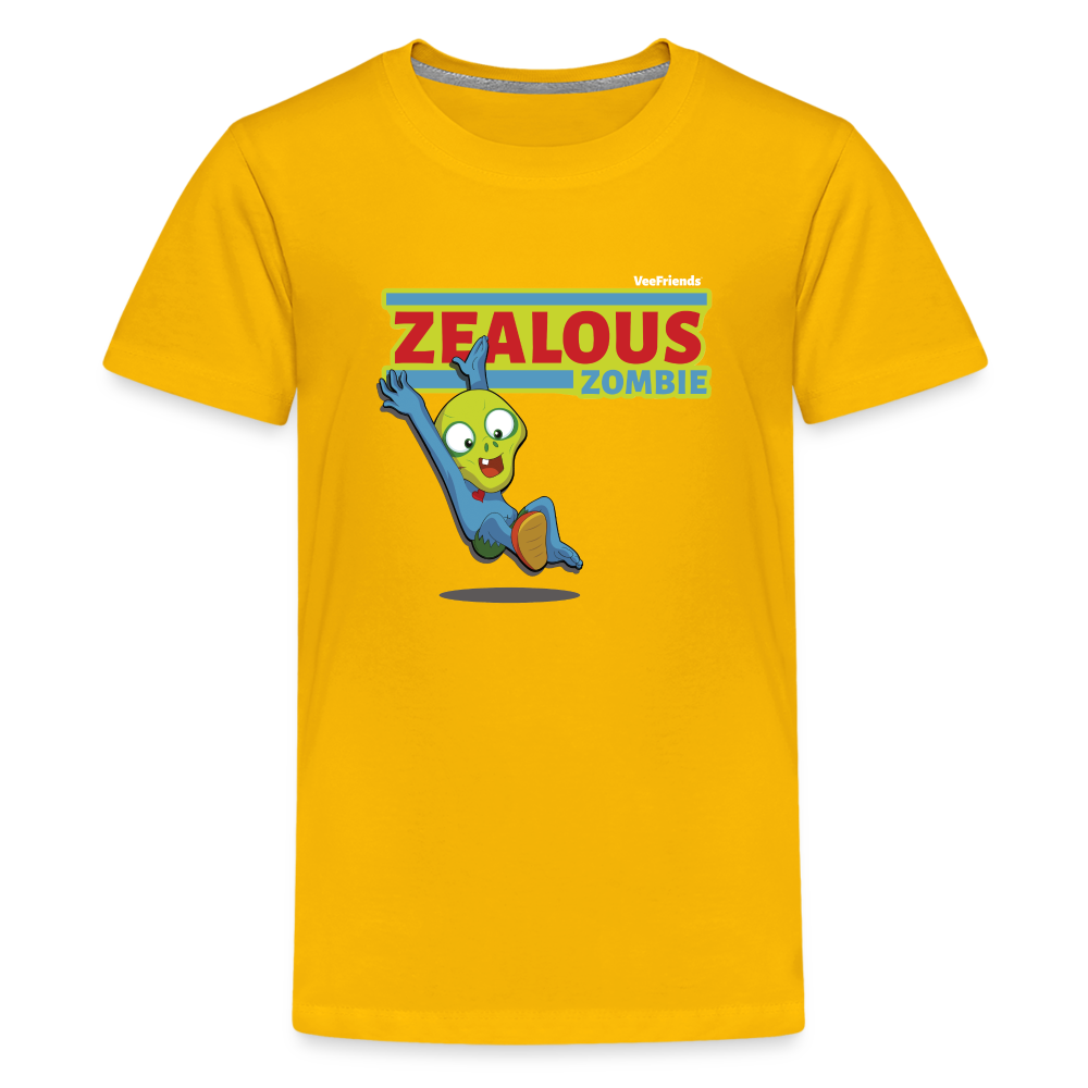 Zealous Zombie Character Comfort Kids Tee - sun yellow