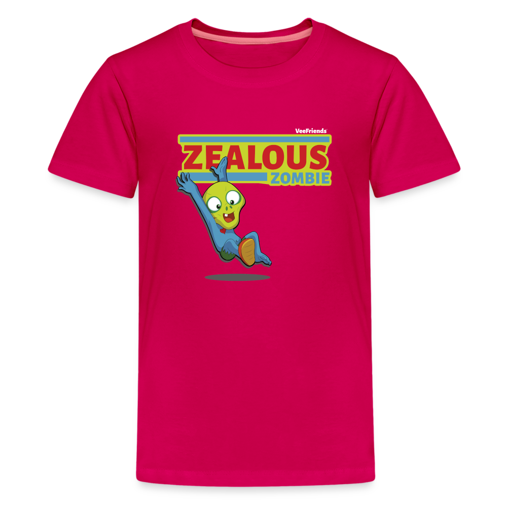 
            
                Load image into Gallery viewer, Zealous Zombie Character Comfort Kids Tee - dark pink
            
        