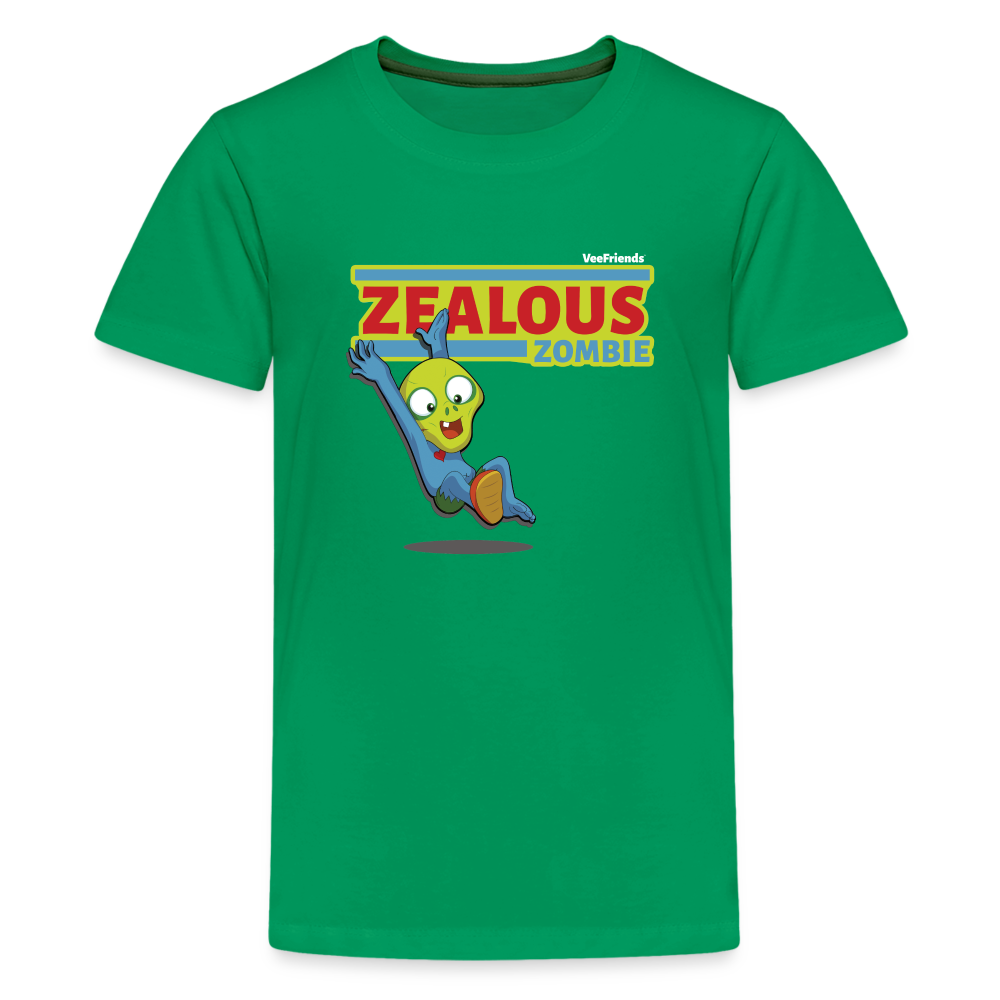 Zealous Zombie Character Comfort Kids Tee - kelly green