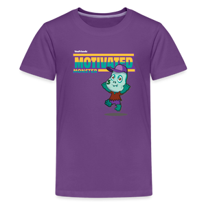 Motivated Monster Character Comfort Kids Tee - purple