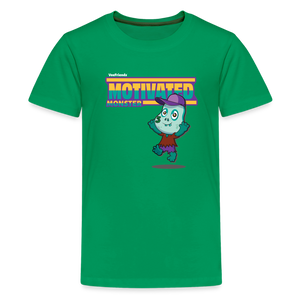 Motivated Monster Character Comfort Kids Tee - kelly green