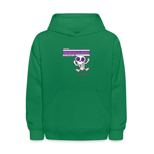 Skilled Skeleton Character Comfort Kids Hoodie - kelly green