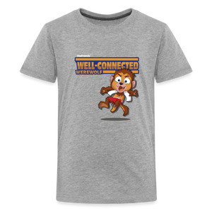 
            
                Load image into Gallery viewer, Well-Connected Werewolf Character Comfort Kids Tee - heather gray
            
        