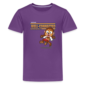 Well-Connected Werewolf Character Comfort Kids Tee - purple