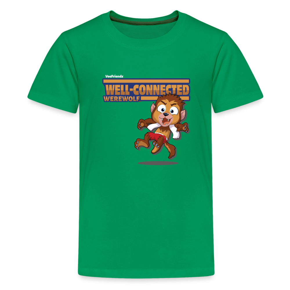 Well-Connected Werewolf Character Comfort Kids Tee - kelly green