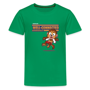 Well-Connected Werewolf Character Comfort Kids Tee - kelly green
