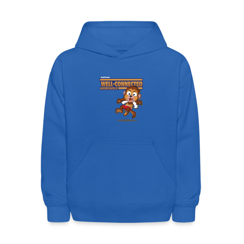 Well-Connected Werewolf Character Comfort Kids Hoodie - royal blue