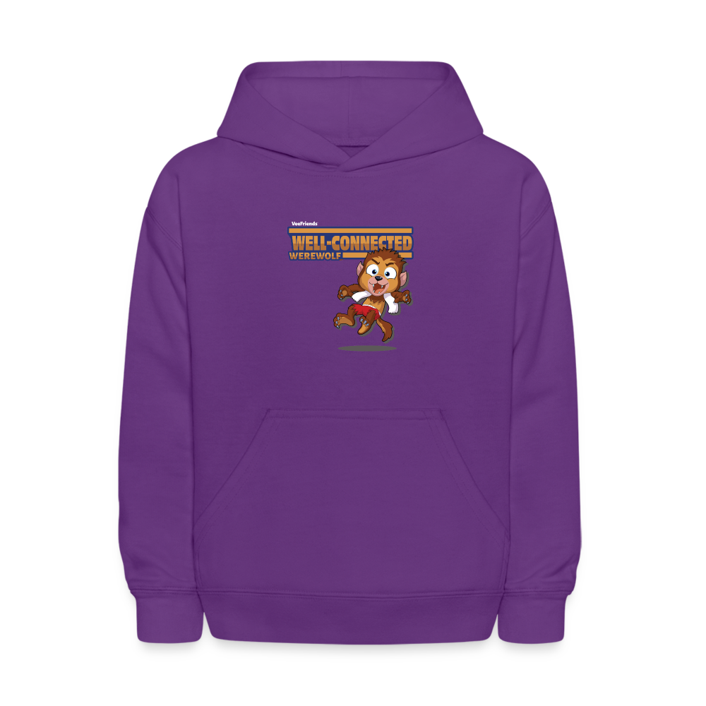 Well-Connected Werewolf Character Comfort Kids Hoodie - purple