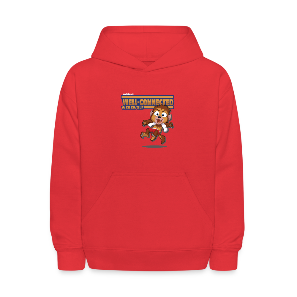 Well-Connected Werewolf Character Comfort Kids Hoodie - red